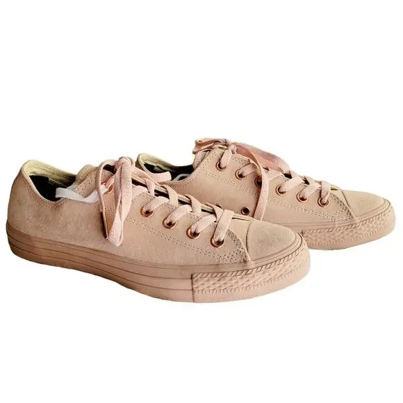 Converse Chuck Taylor Low Top Unisex Sneakers Bisque Blush Pink Suede W-8.5/M 7 - Picture 7 of 7